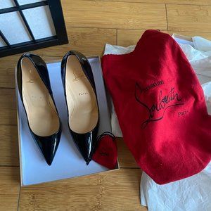 NEW Christian Louboutin 'So Kate' 120mm Black Pumps, size 38.5, leather